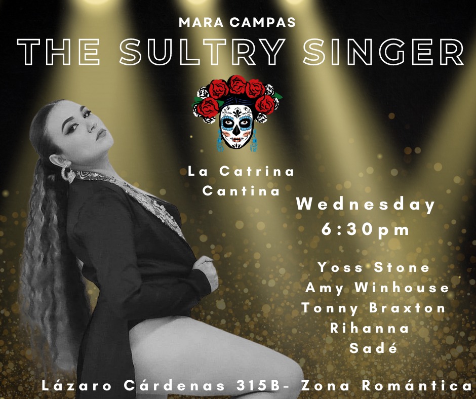 Mara Campas cantando en vivo en La Catrina Cantina, Puerto Vallarta